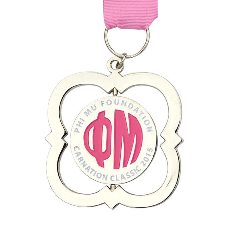 Wholesale Metal Silver Award Medal Custom Medallion With Ribbon Medals