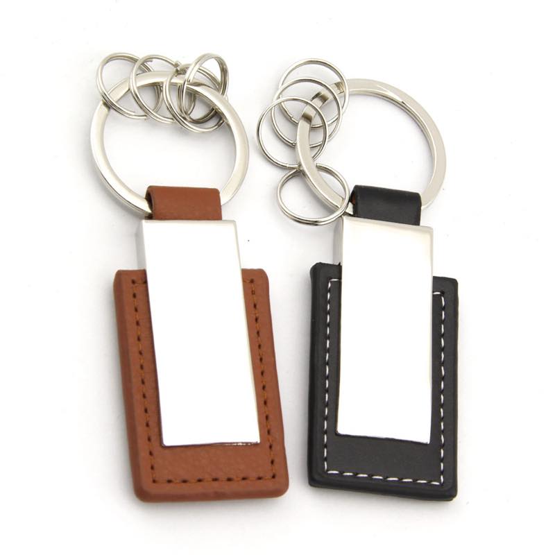 Custom Branded Mens Leather Metal Keychain Tag For Promotion