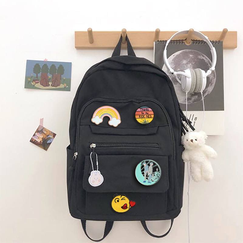 Custom Lapel Pins And Collector'S Pins On A Backpack Pins And Patches