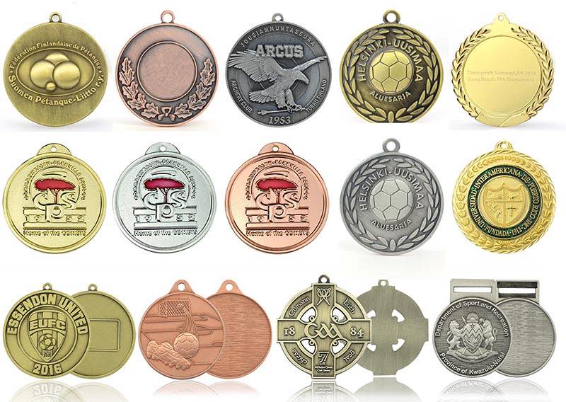 Stamped 3D Sports Gold Football Medals And Metal Soccer Trophies 