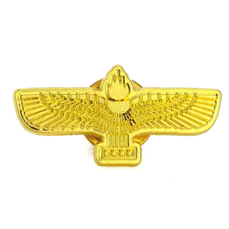 Custom Gold Plate Pin Art Lapel Pins Wing Shaped For Suit Men