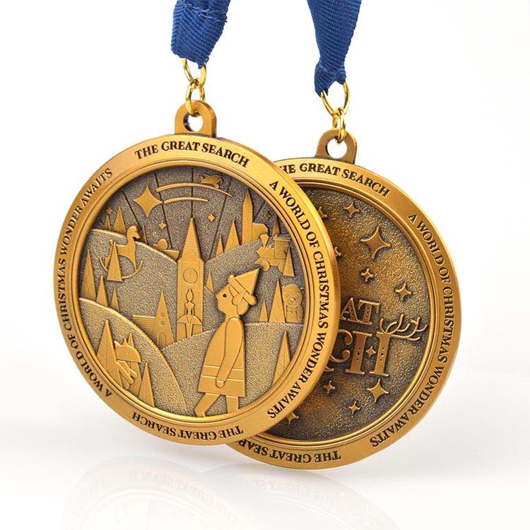 Christmas santa medals zhongshan manufacture of personalised medal