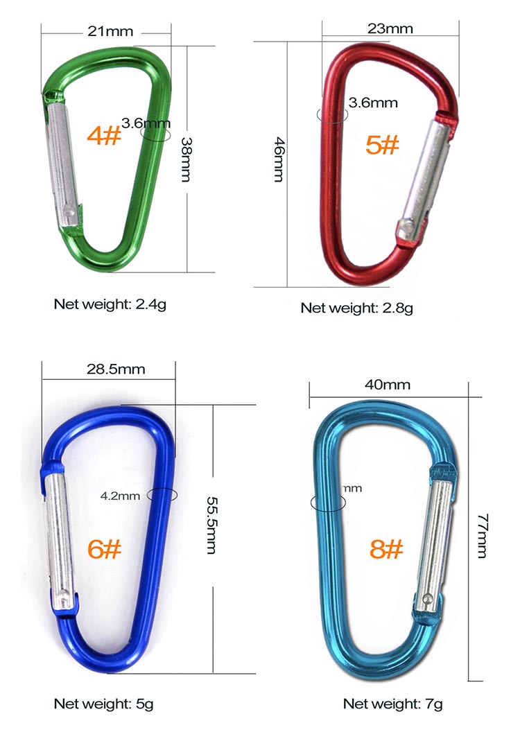 Stainless Steel Locking Promotional Carabiner Keychain Key Chain Wholesale