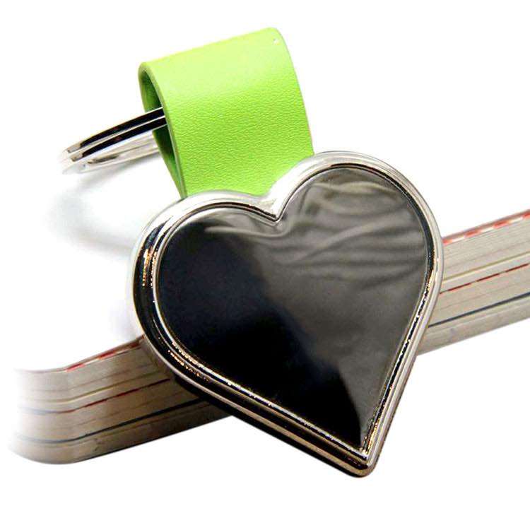 Engraved Leather Keyring Faux Pu Leather Heart Keyring Blank