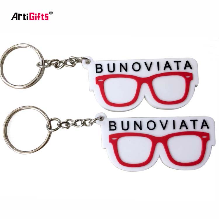 Soft Pvc Mold Named Eyeglasses Keychain Custom Logo