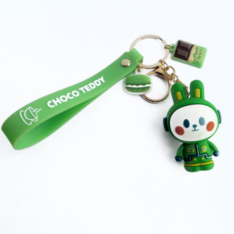 Pvc Keychain 3D Customized Cartoon Bear Phone Strap Keychain