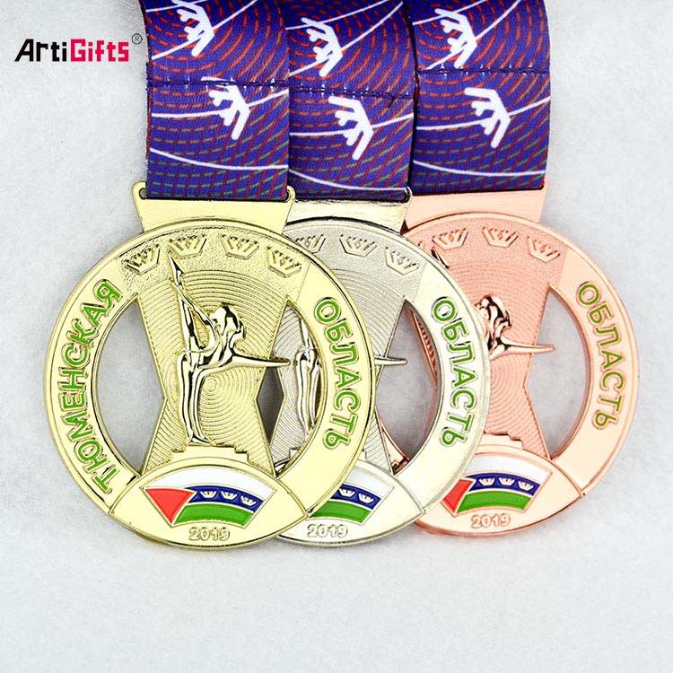 Gold Plated Die Cast Medal Skating Medal Sport Custom