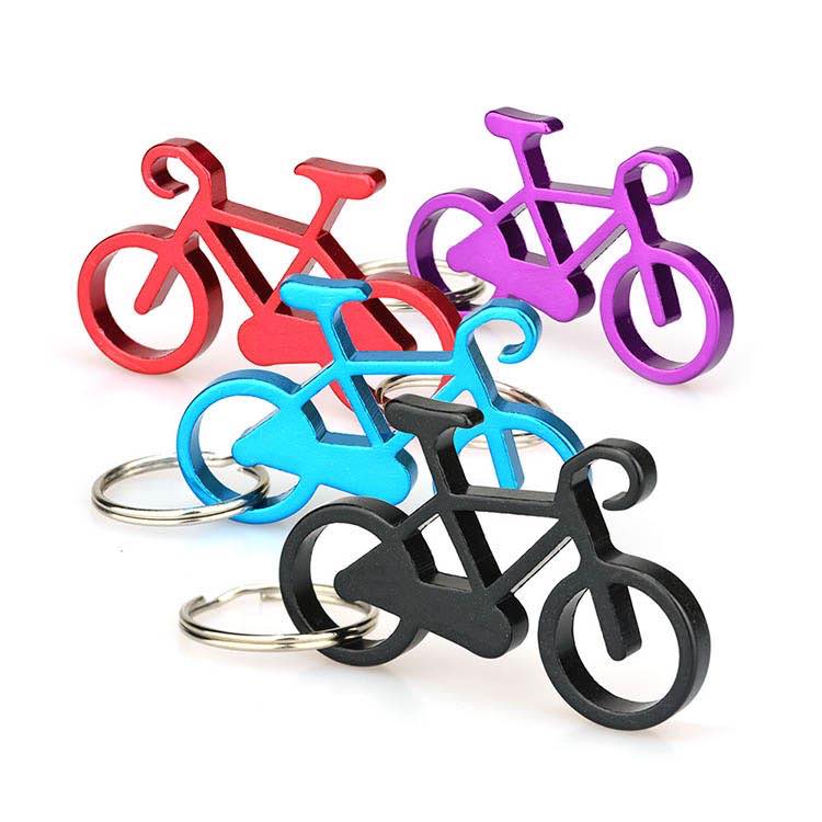 Custom Made Metal Aluminum Bicycle Keychain Bottle Opener