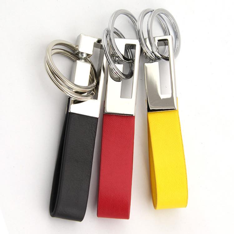 leather key chain personality stainless steel carabiner car keychain strap