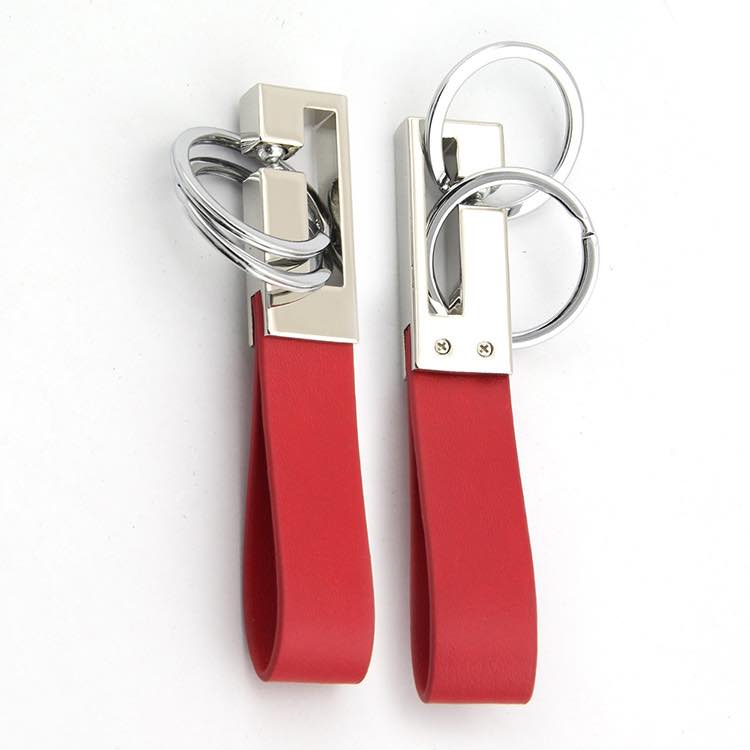 Leather Key Chain Personality Stainless Steel Carabiner Car Keychain Strap