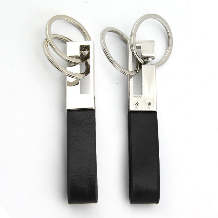 Leather Key Chain Personality Stainless Steel Carabiner Car Keychain Strap