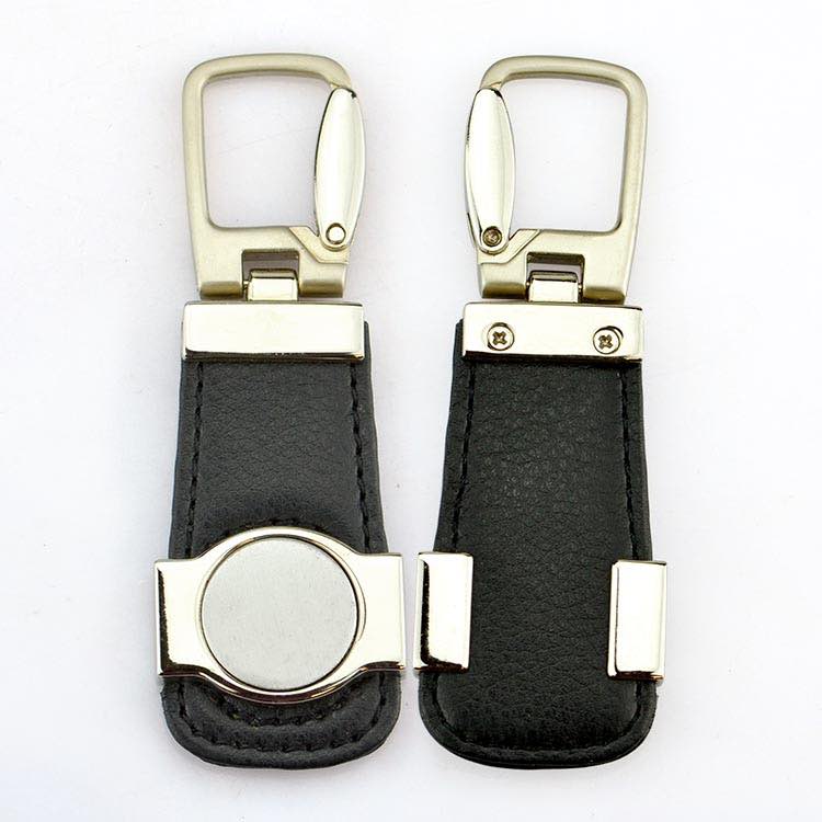 Cheap Personalized Premium Genuine Leather Keychain Custom Carabiner Clip