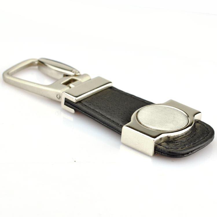 Cheap Personalized Premium Genuine Leather Keychain Custom Carabiner Clip