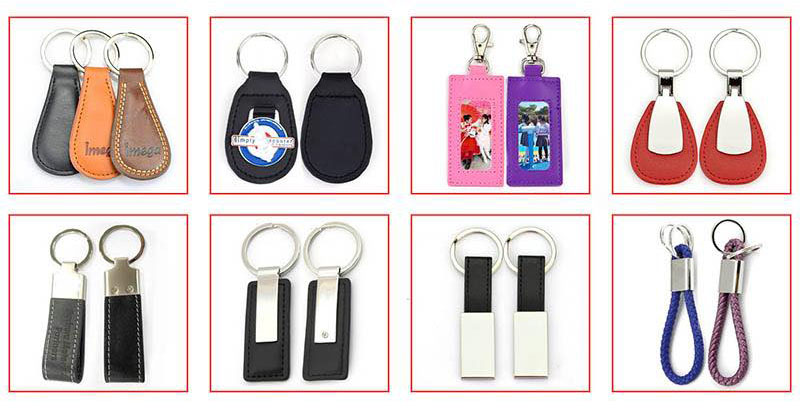 Cheap Personalized Premium Genuine Leather Keychain Custom Carabiner Clip