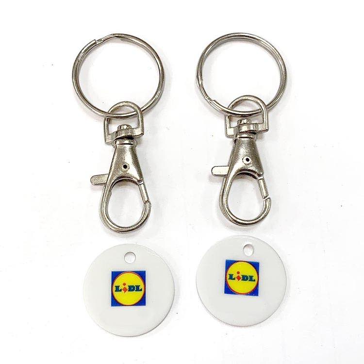  Supermarket Shopping Blank Token Trolley Coins Uk Plastic Keychain