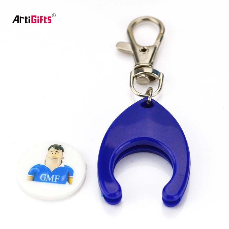 Plastic Keychain Shopping Euro Token Coin Holder Custom