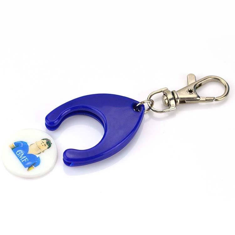 Plastic Keychain Shopping Euro Token Coin Holder Custom