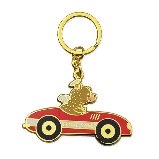 Wholesale Manufacturer Cute Metal Zinc Alloy Key Chains Cheap Custom Logo Enamel Car Keychain