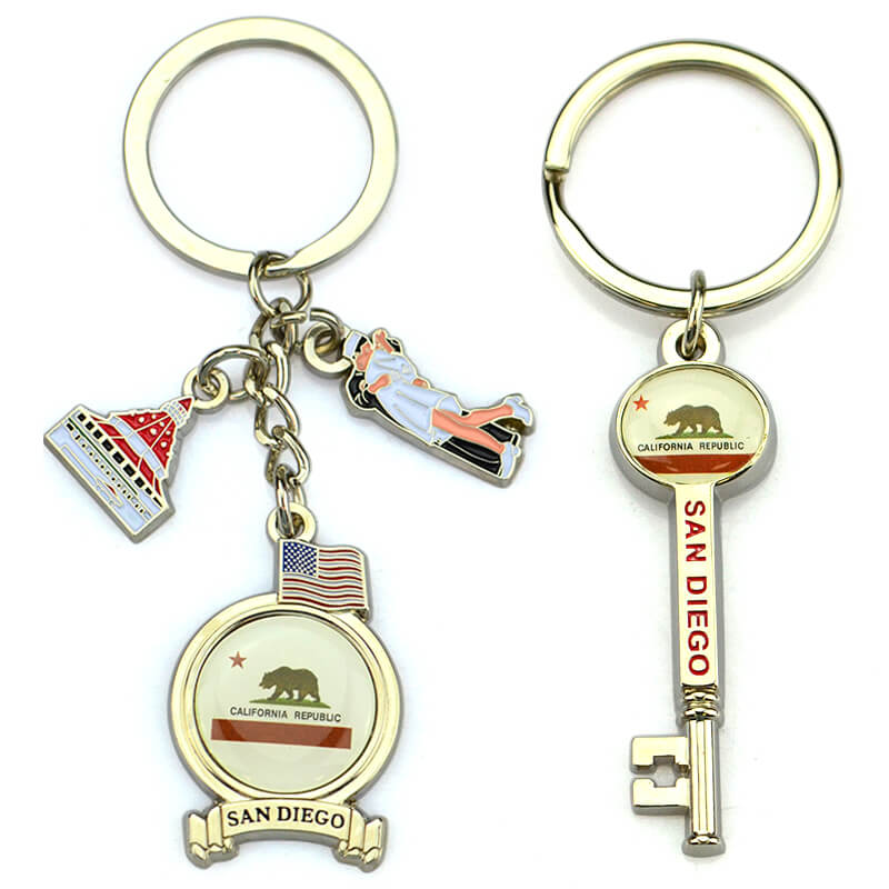 Customised Logo Branded Souvenirs Gift Metal Key Chain Blank Enamel Keyring Custom Keychain