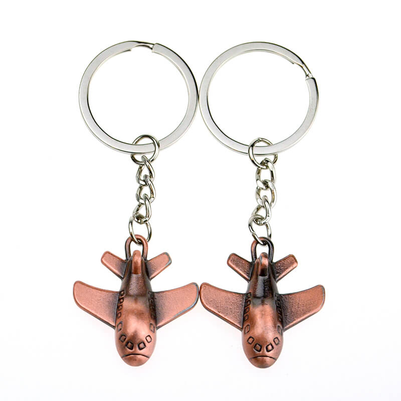 Make Your Own Logo Metal Keychain Souvenir Custom Plane Keychain Manufacturers