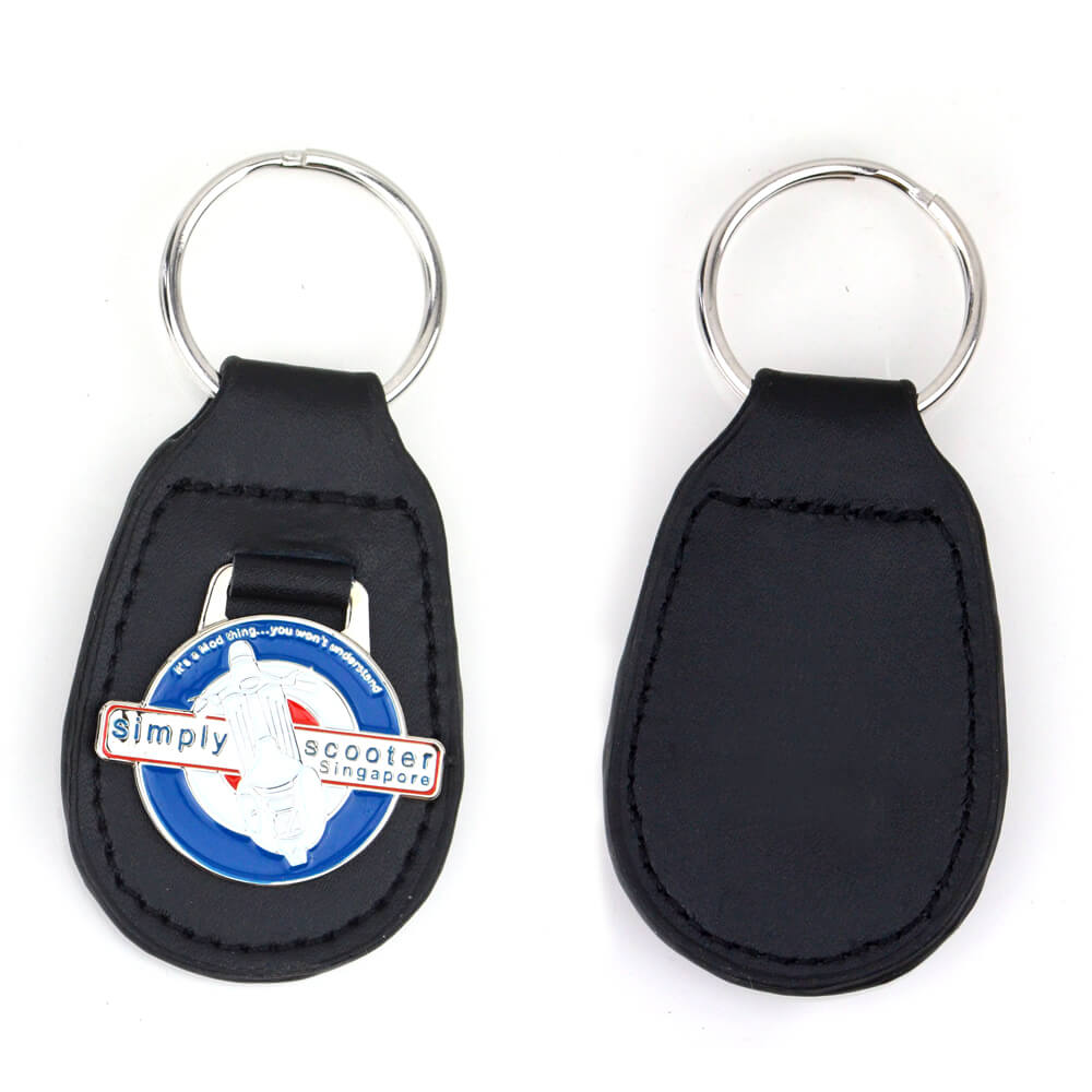 Manufacture Custom Blank Leather Keyring Keychain Key Ring