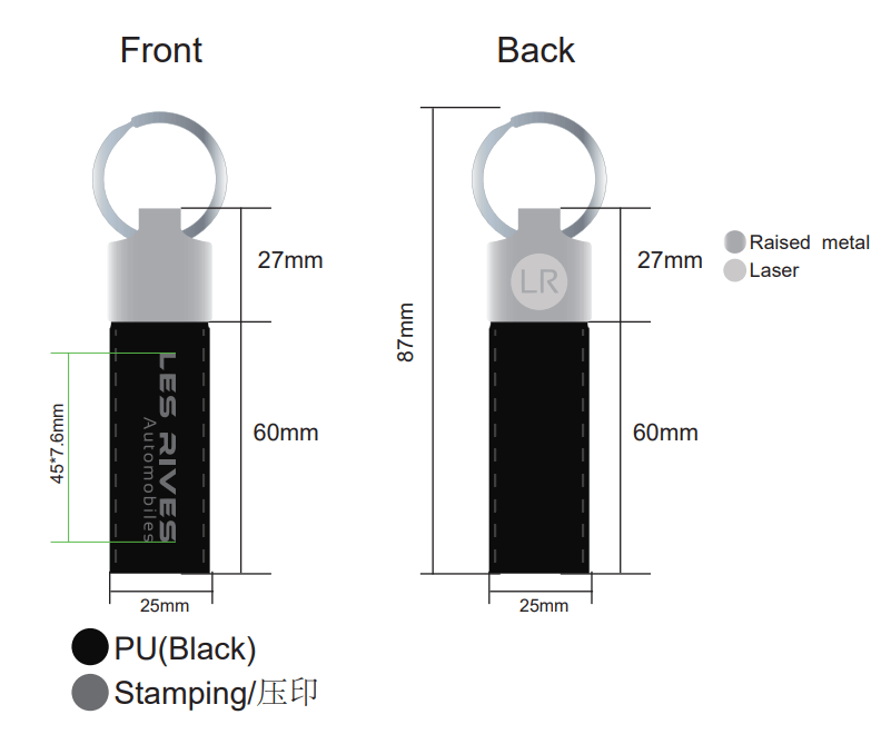 Luxury leather keychain clearance