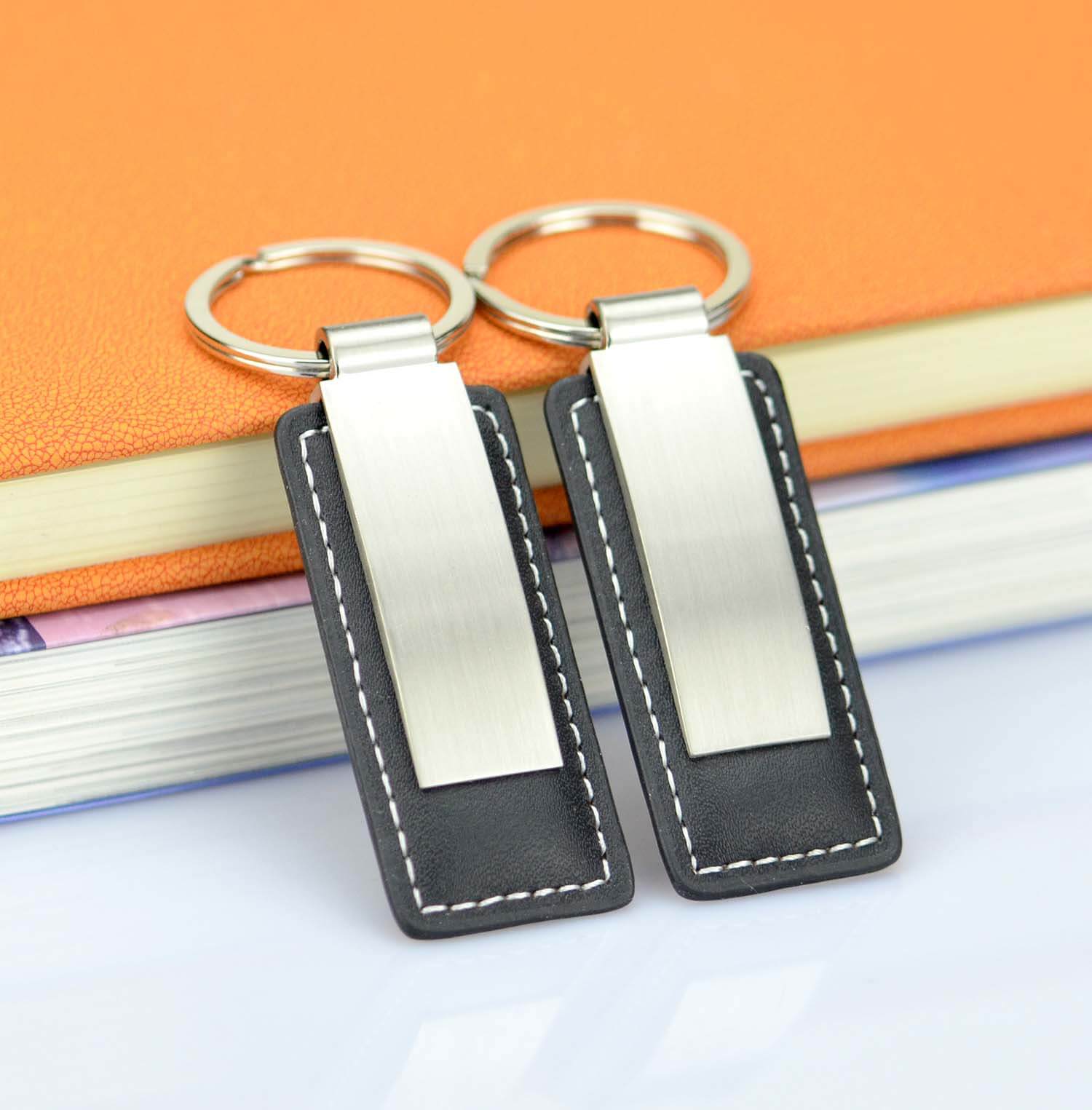 Buy Wholesale China Custom Logo Metal Car Key Tag Leather Chain