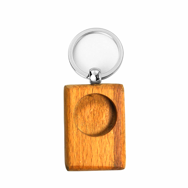 Wholesale Customized Laser Engrave Logo Wooden Shapes Blank Wooden Keychains