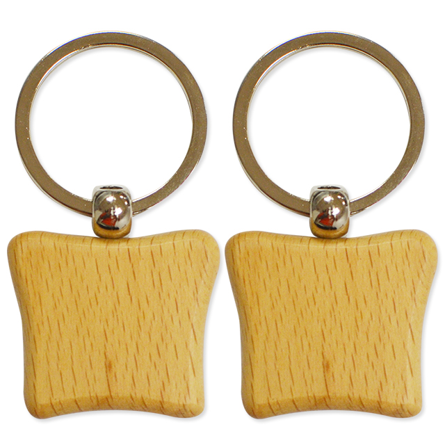 Wholesale Custom Shape Engraving Logo Wooden Keyring Blank Wood Keychain