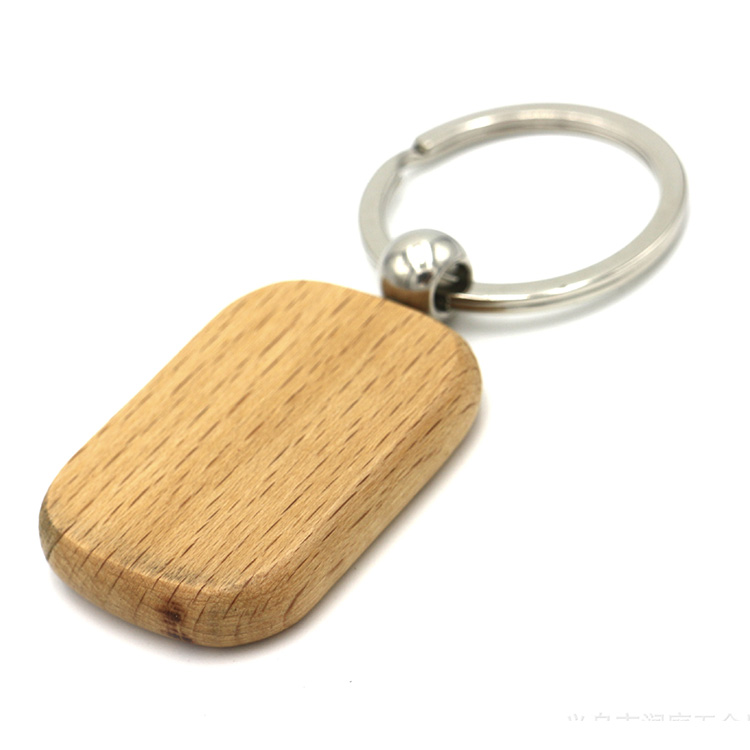 Custom DIY Gifts Handmade Keychain Wooden Key Tag with Ring Key Chain