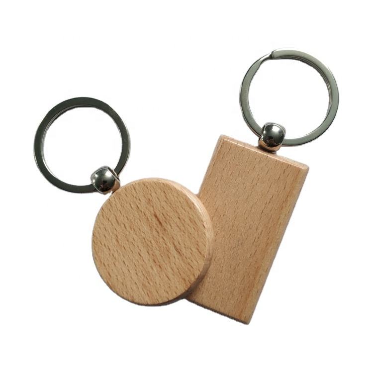 Promotion Souvenir Gift Keychain Laser Engraving Wooden Keychains