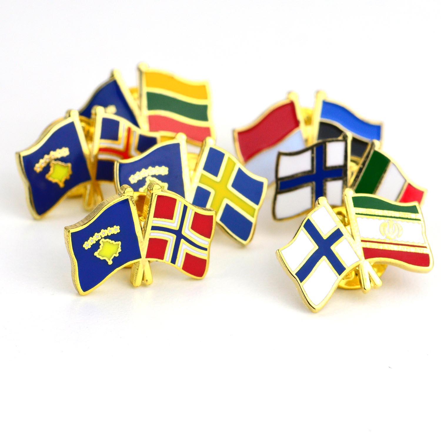 Custom Metal Souvenirs Soft Hard Enamel Pin Badge Country Flag Lapel Pin