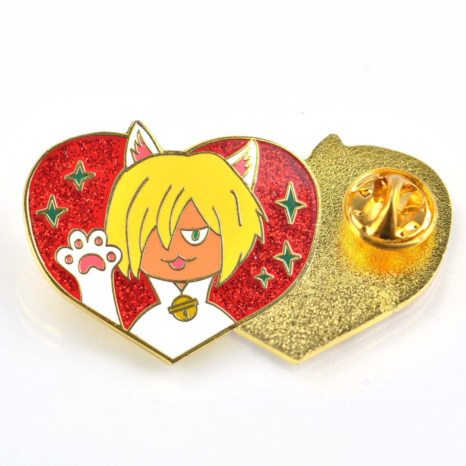 Manufacturer Free Sample Custom Logo Cute Metal Badge Glitter Enamel Pins Metal Crafts
