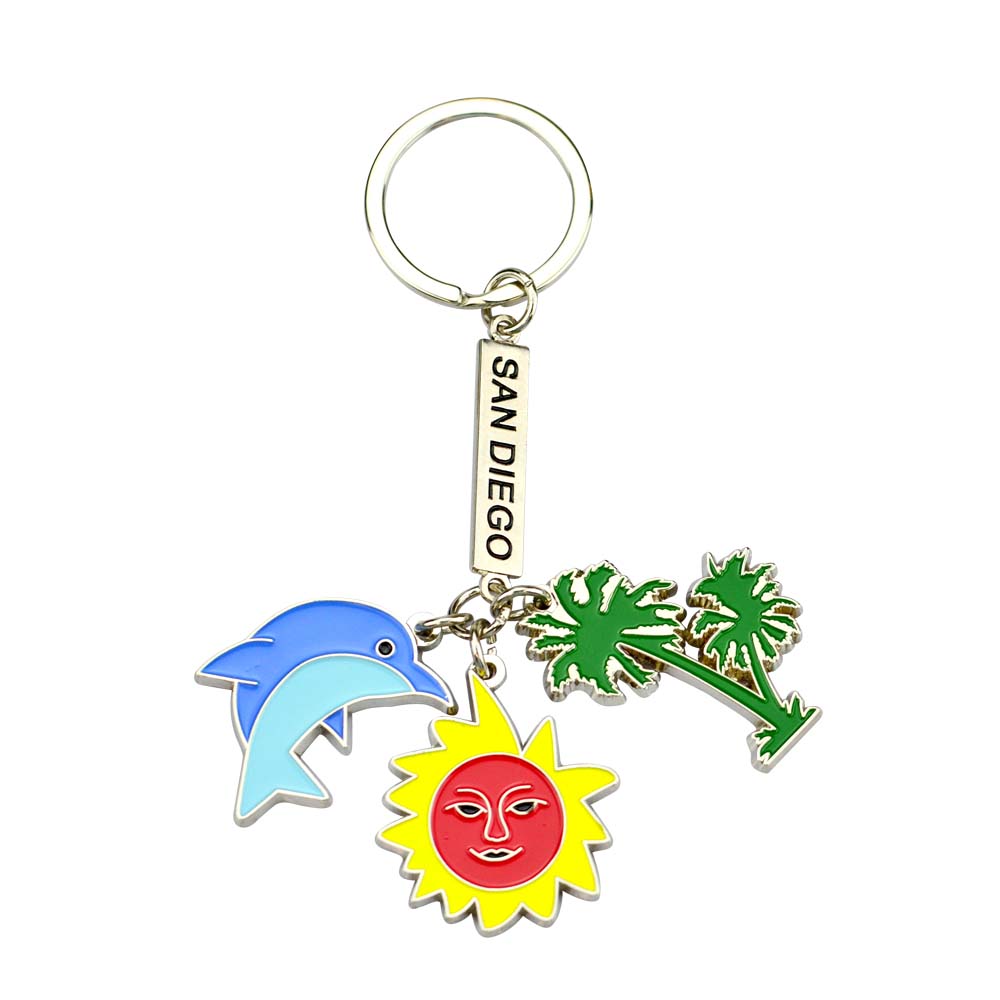 No Minimum Custom Metal Cute Cartoon Key Ring High Quality Stainless Steel Enamel Keyrings