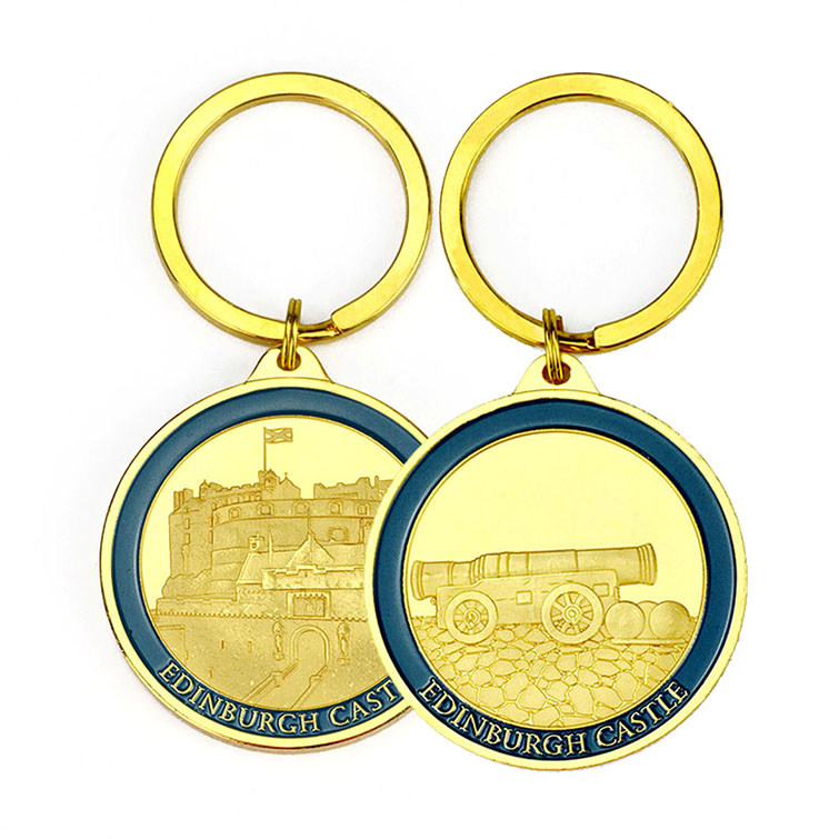 Custom Design High Quality Enamel Metal Keychain Wholesale Low Moq Light Keychain Ring