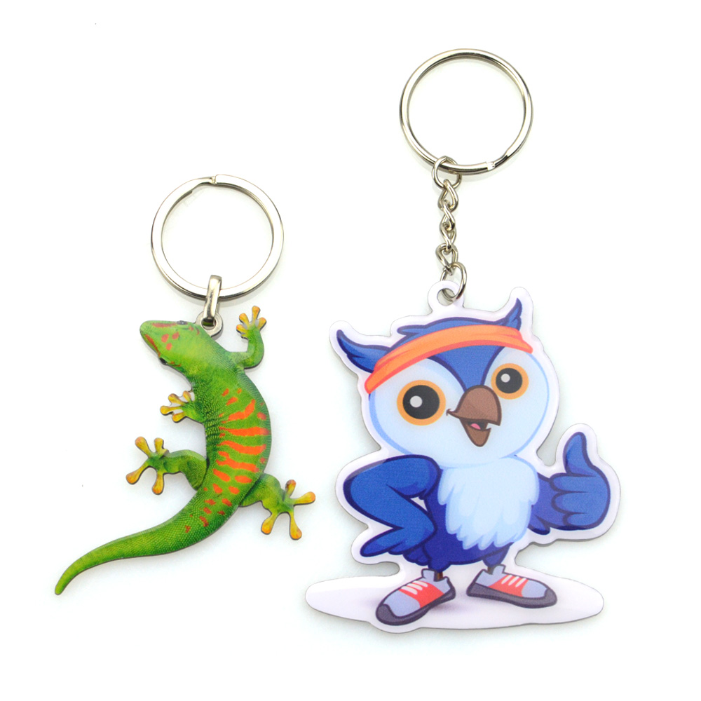 Wholesale Manufacturer Custom Metal Enamel Keyring High Quality Cute Animal Aluminum Sublimation Keychain