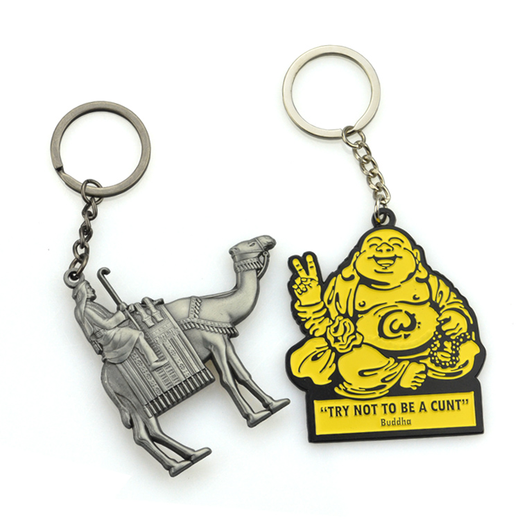 Wholesale Manufacturer Custom Metal Enamel Keyring High Quality Cute Animal Aluminum Sublimation Keychain