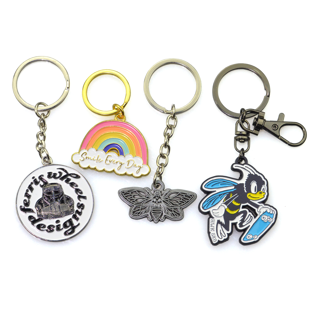 Wholesale Manufacturer Custom Metal Enamel Keyring High Quality Cute Animal Aluminum Sublimation Keychain