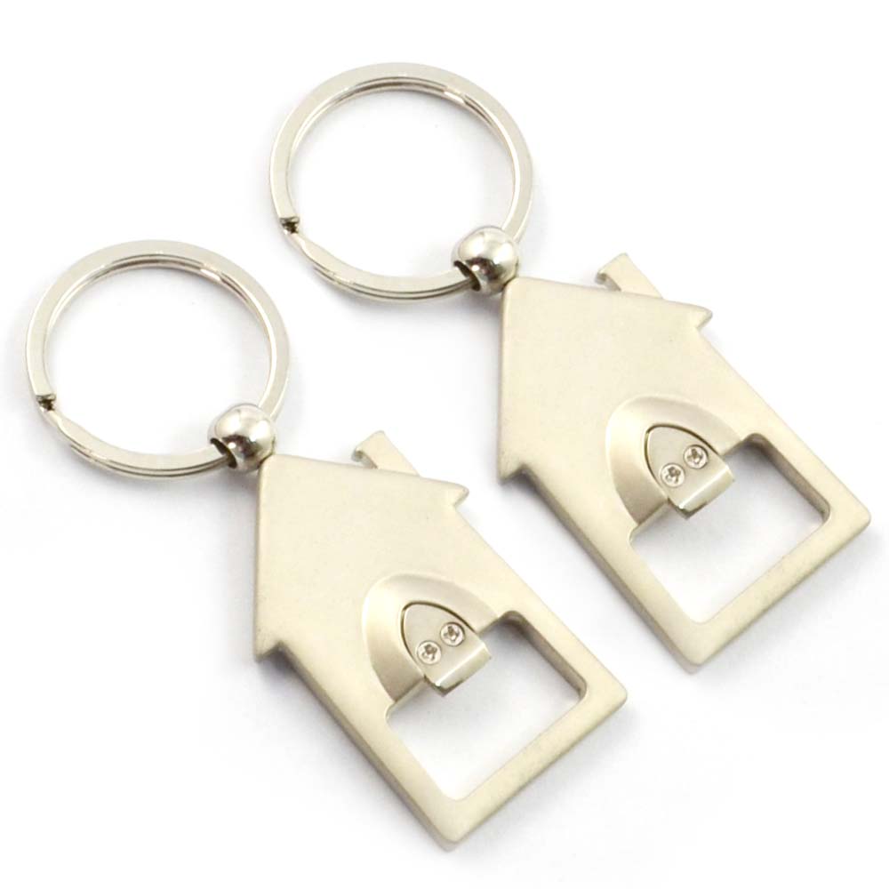 Metal Key Chain Wholesale Factory Custom Logo High Quality Blank Metal House Shaped Keychain