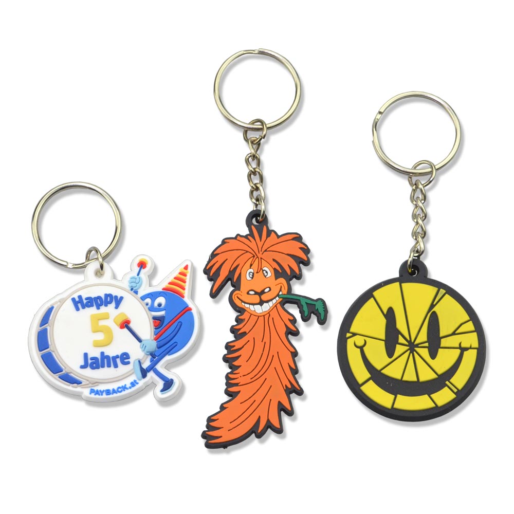 Personalized Custom Silicone Key Chain Keyring Maker 3D Pvc Kawaii Cute Cartoon Keyring Key Chain