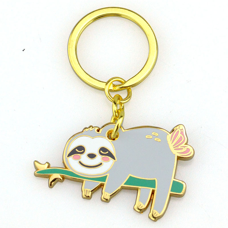 Enamel Keychain Charms Double Side Keychain Blank Metal Key Chain