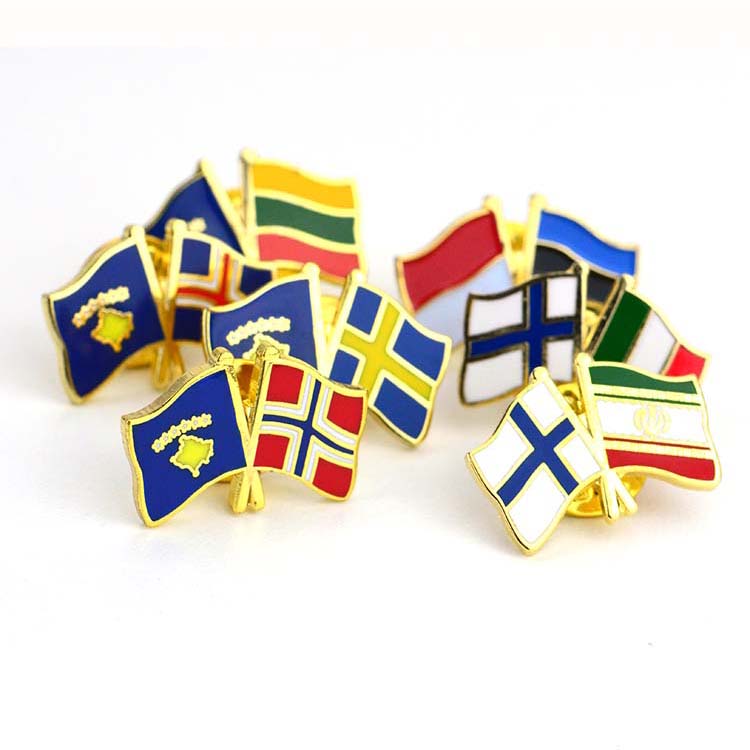Custom Metal Enamel Pin Flag Enamel Pin With Magnetic Backing