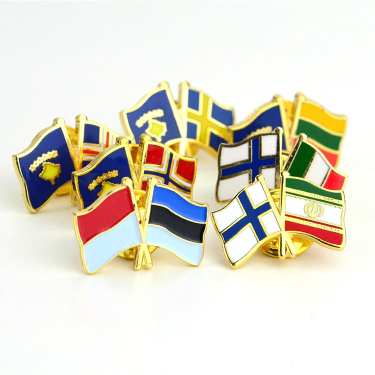 Custom Metal Enamel Pin Flag Enamel Pin With Magnetic Backing