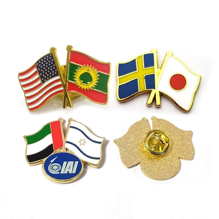 Custom Metal Enamel Pin Flag Enamel Pin With Magnetic Backing