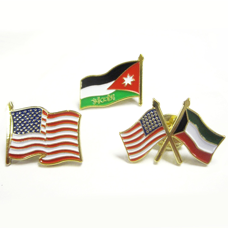 Custom Metal Enamel Pin Flag Enamel Pin With Magnetic Backing