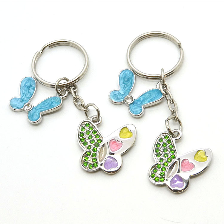 Wholesale Custom Laser Engrave Keychain Stainless Steel Blank Enamel Keyring