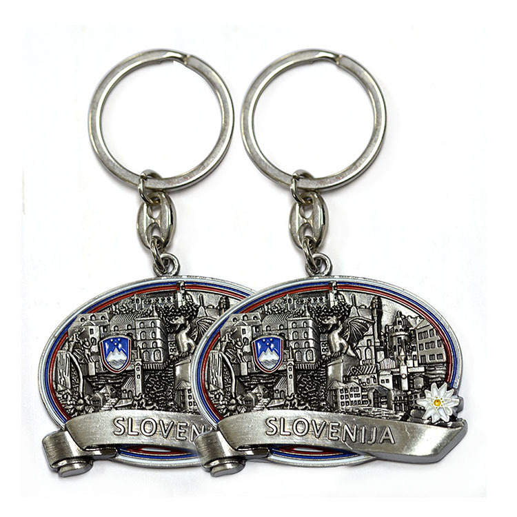 Custom Beautiful Key Chains Keychain Gift Set Custom Logo Metal 3D Ring Key Chain