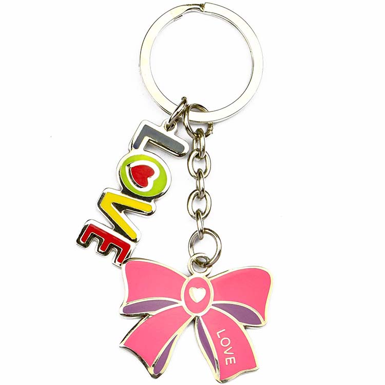 Wholesale Brand Logo Keychain Custom Logo Shape Enamel Metal Keychain