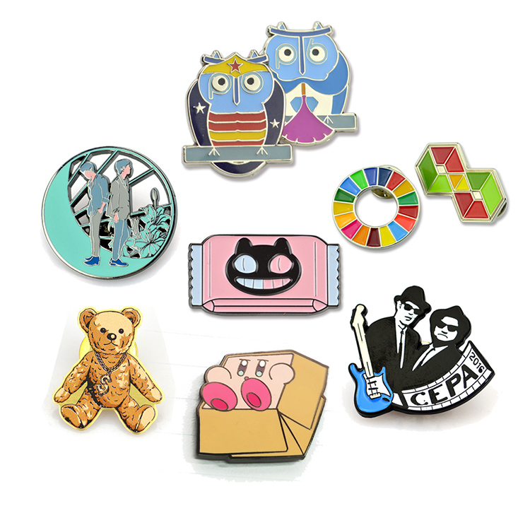 Wholesale Manufacturer Custom Metal Popular Pins Enamel Pin Rubber Clutch