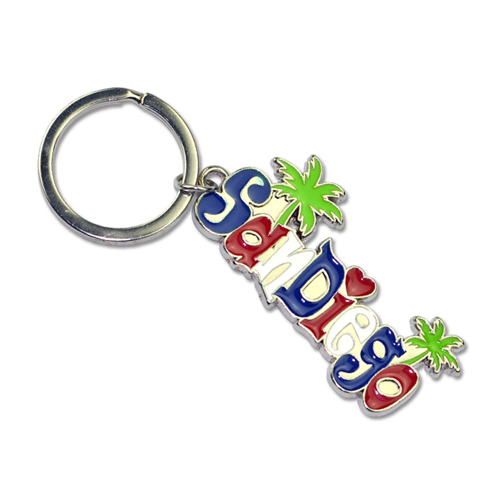 Custom Logo Tourist Souvenir Keychains 3D Metal Keychain Custom